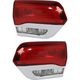 For Jeep Grand Cherokee Inner Tail Light Assembly 2014 15 16 17 2018 CAPA | w/ Chrome Trim (CLX-M0-USA-REPJ730152Q-CL360A70-PARENT1)