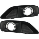 For Chrysler 300 Fog Light Cover 2012 2013 2014 Outer | w/ Chrome | w/o Parking Aid Sensor Holes | Black | DOT / SAE Compliance (CLX-M0-USA-REPC108002-CL360A70-PARENT1)