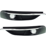 For Chrysler 200 Fog Light Cover 2011 12 13 2014 | Textured Black | w/ Chrome Trim | DOT / SAE Compliance (CLX-M0-USA-REPC108042-CL360A70-PARENT1)