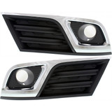 For Chevy Traverse Fog Light Cover 2013 14 15 16 2017 | Black/Chrome | DOT / SAE Compliance (CLX-M0-USA-REPC108618-CL360A70-PARENT1)