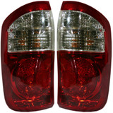 For Toyota Tundra Double Cab Tail Light Assembly 2004 2005 2006 | Clear / Red Lens | w/ Standard Bed (CLX-M0-USA-T730126-CL360A70-PARENT1)