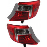 For Toyota Camry / Camry Hybrid Outer Tail Light Assembly 2012 2013 2014 | Red and Clear Lens (CLX-M0-USA-REPT730330-CL360A70-PARENT1)