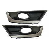 For Honda CR-V Fog Light Cover 2017 2018 | Garnish | Black | Touring Model | w/ Chrome | DOT / SAE Compliance (CLX-M0-USA-RH10820006-CL360A70-PARENT1)