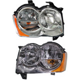 For Jeep Grand Cherokee Headlight Assembly 2008 2009 2010 | Halogen (CLX-M0-USA-REPJ100106-CL360A70-PARENT1)
