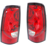 For Chevy Silverado 1500 / 3500 Tail Light Assembly 2004 2005 2006 | w/ Black Trim | Fleetside | All Cab Types | CAPA Certified (CLX-M0-USA-REPC730332Q-CL360A70-PARENT1)