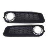 For Dodge Avenger Fog Light Cover 2011 12 13 2014 | Textured Black | w/ Chrome Ring | DOT / SAE Compliance (CLX-M0-USA-REPD015510-CL360A70-PARENT1)
