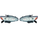 For Nissan Altima Sedan Headlight Assembly 2016 17 2018 Halogen w/o LED Daytime Running Lights Chrome DOT Certified (CLX-M1-314-11ABL-AF1-PARENT1)