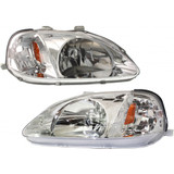 For 1999 2000 Honda Civic Headlight DOT Certified Lens and Housing Only includes side marker lamp (CLX-M0-20-5662-01-1-PARENT1)