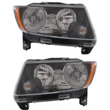 For Jeep Compass Headlight 2013 14 15 16 2017 Halogen Type Black w/o Logo CAPA Certified (CLX-M0-20-9166-80-9-CL360A55-PARENT1)