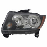 For Jeep Compass Headlight 2013 14 15 16 2017 Halogen Type Black w/o Logo CAPA Certified (CLX-M0-20-9166-80-9-CL360A55-PARENT1)