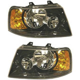 Karparts360 Replacement For Fo-rd Ex-pedition Headlight 2003 04 05 2006 Black HSG (CLX-M0-20-6398-90-CL360A55-PARENT1)