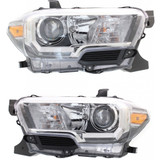 For Toyota Tacoma Headlight 2016 2017 Halogen Type w/o LED Daytime Running Light Black (CLX-M0-20-9750-90-CL360A55-PARENT1)