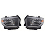 For Toyota Tundra Headlight 2018 w/ Smoked Chrome LED (CLX-M0-20-16218-90-CL360A55-PARENT1)