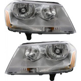 For 2011 2012 2013 2014 Dodge Avenger Headlight Pair Driver and Passenger Side Chrome w/Bulbs SE |CAPA Certified Replacement For CH2502182 (PLX-M0-20-6894-00-9-CL360A1)