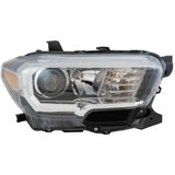 For 2016-2017 Toyota Tacoma Headlight Halogen; w/o LED DRL; w/o Fog Lights; Black Bezel (CLX-M0-TY1289-B101L-PARENT1)