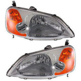 For 2001-2003 Honda Civic Headlight Assembly Unit Hybrid Includes Side Marker/Park/Signal Lamps (CLX-M0-HD301-A001L-PARENT1)