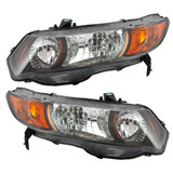 For 2006-2009 Honda Civic Headlight Assembly Unit For Coupe; M/T; 6 Speed 06-07 (CLX-M0-HD468-A011L-PARENT1)