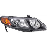 For 2006-2008 Honda Civic Headlight Assembly Unit 4dr For Sedan; includes marker/park/signal lamps; w/o bulbs or sockets (CLX-M0-HD470-A001L-PARENT1)