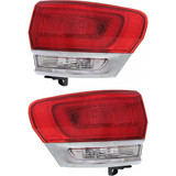 For 2014-2018 Jeep Grand Cherokee Tail Light DOT Certified Bulbs Included; LAREDO|LIMITED|OVERLAND|SUMMIT; w/o Gray Trim; Chrome (CLX-M0-11-6662-00-1-PARENT1)