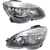 For Mercedes-Benz C-Class 2008-2011 Headlight Assembly Black Type Halogen (CLX-M1-339-1130L-ASN2-PARENT1)