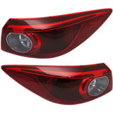 For Mazda 3 Sedan 3/31/2014 2015 Tail Light Assembly LED Type Black Bezel Outer CAPA Certified (CLX-M1-315-1941L-AC-PARENT1)
