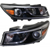 For Kia Sedona 2015 2016 Headlight Assembly Halogen w/o LED Position Lamp Type DOT Certified (CLX-M1-322-1145L-AF2-PARENT1)