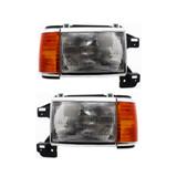 For 1987-1991 Ford Bronco Headlight Black w/ Chrome Trim; Includes Park Lamp (CLX-M0-FR387-B101L-PARENT1)
