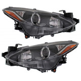CarLights360: For 2014 2015 2016 Mazda 3 Headlight Assembly DOT Certified w/Bulbs Halogen Type (CLX-M0-20-9524-00-1-CL360A1-PARENT1)
