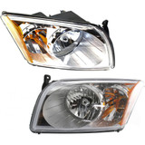 CarLights360: For 2007-2012 Dodge Caliber Headlight Assembly CAPA Certified Chrome w/Bulbs (CLX-M0-20-6788-00-9-CL360A1-PARENT1)