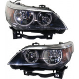 CarLights360: For 2006 2007 BMW 530xi Headlight Assembly Driver and Passenger Side DOT Certified w/Bulbs Halogen Type - Replaces BM2502134 (Vehicle Trim: Sedan ; Wagon) (PLX-M0-20-9364-00-1-CL360A4)