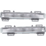 CarLights360: For 2013 2014 2015 Mercedes-Benz ML250 Daytime Running Light Driver and Passenger Side | Pair | DOT | Gray Bezel | w/Bulbs | LED | Daytime Running Light Type | Replacement For MB2562103 (PLX-M0-12-0146-00-1-CL360A6)
