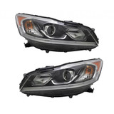 KarParts360: For 2016 2017 HONDA ACCORD Head Light Assembly  Side w/Bulbs (Black Housing)  Replaces HO2502169 CAPA Certified (CLX-M0-317-1176L-ACN2-CL360A1-PARENT1)