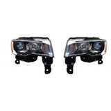 KarParts360: For Jeep Grand Cherokee Headlight Assembly 2017 2018 2019 w/ Bulbs Chrome DOT Certified (CLX-M0-20-16276-00-1-CL360A1-PARENT1)