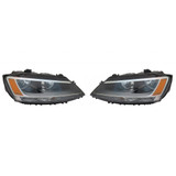 KarParts360: Fits Volkswagen Jetta Headlight Assembly 2011 2012 2013 2014 w/ Bulbs CAPA Certified (CLX-M0-20-12562-00-9-CL360A1-PARENT1)