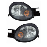 CarLights360: For 2003 2004 2005 Dodge Neon Headlight Assembly Driver and Passenger Side | Pair | w/Bulbs | Black Housing | Replacement for CH2505126 (CLX-M1-333-1109P-AS2-CL360A1)