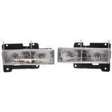 For Chevy/GMC C/K 2010 Truck 1988-2002 Headlight Assembly Diamond Design Pair Driver and Passenger Side GM2505105 (CLX-M1-331-1117PXAS)