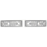 For Chevy/GMC C/K 2010 Truck 1994-2002 Parking Signal Light Diamond Design Black Bezel Pair Driver and Passenger Side GM2522113 (CLX-M1-331-1615PXUS6C)