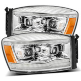 AlphaRex For Dodge Ram 1500 HD 2006-2008 Projector Headlight PRO-Series Chrome | Plank Style,w/Seq Signal/DRL (TLX-arx880531-CL360A70)