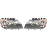 For BMW X3 Headlight 2011 12 13 2014 Pair Driver and Passenger Side Halogen Type For BM2502170 | 63117222025 (PLX-M0-20-9584-00-CL360A55)