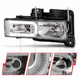 ANZO For GMC C1500/C2500/K2500 Suburban 1992-1999 Crystal Headlights | (TLX-anz111499-CL360A82)