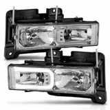ANZO For GMC R3500/V3500 1988 1989 1990 1991 Crystal Headlights | (TLX-anz111499-CL360A80)