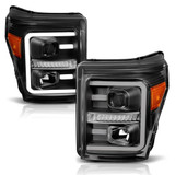 ANZO For Ford F-250 11-16 Projector Headlights w/ Plank Style Switchback Black | 111406 (TLX-anz111406-CL360A70)