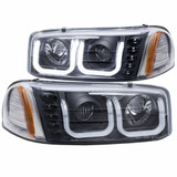 ANZO For GMC Sierra 2500 1999-2004 Projector Headlights w/ U-Bar Black | (TLX-anz111303-CL360A74)