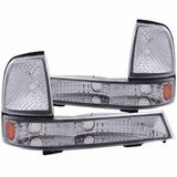 ANZO For Ford Ranger 1998-2000 Euro Parking Lights Chrome w/ Amber Reflector | (TLX-anz511003-CL360A70)