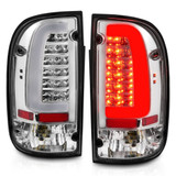 ANZO For Toyota Tacoma 95-04 Tail Lights LED Chrome Housing Clear Lens (Pair) | 311355 (TLX-anz311355-CL360A70)