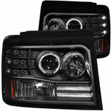 ANZO For Ford F-150 1992-1996 Projector Headlights w/ Side Markers & Parking Lights | 111184 (TLX-anz111184-CL360A70)