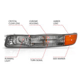 ANZO For GMC Sierra 3500 2001-2006 Parking Turn Signal Lights Chrome Amber | (TLX-anz511084-CL360A75)