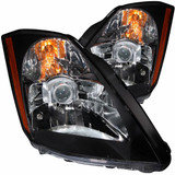 ANZO For Nissan 350Z 2003 2004 2005 Crystal Headlights Black | (TLX-anz121108-CL360A70)