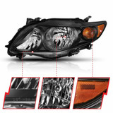 ANZO For Toyota Corolla 2009 2010 Crystal Headlight Black Amber | (TLX-anz121541-CL360A70)