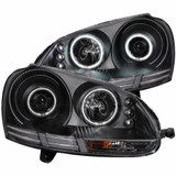 ANZO For Volkswagen Rabbit 2006 2007 2008 2009 Projector Headlight w/ Halo Black | CCFL (TLX-anz121345-CL360A70)